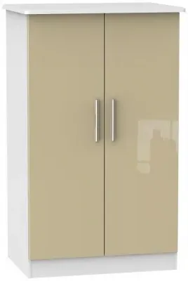 Knightsbridge 2 Door Midi Wardrobe - Mushroom, White image