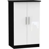 Knightsbridge 2 Door Midi Wardrobe - White, Black