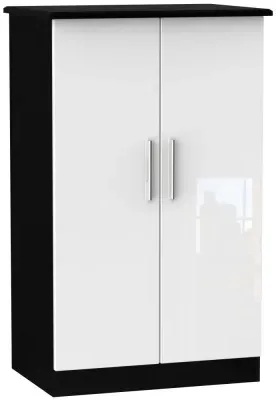 Knightsbridge 2 Door Midi Wardrobe - White, Black