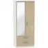 Knightsbridge 2 Door Tall Combi Wardrobe with Mirror - Mushroom
