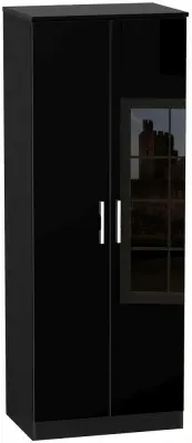 Knightsbridge 2 Door Tall Wardrobe - Black image
