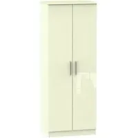 Knightsbridge 2 Door Tall Wardrobe - Cream