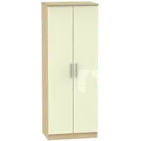 Knightsbridge 2 Door Tall Wardrobe - Cream