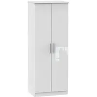 Knightsbridge 2 Door Tall Wardrobe - White