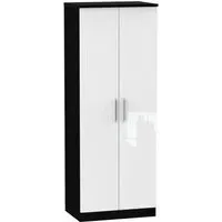 Knightsbridge 2 Door Tall Wardrobe - White, Black