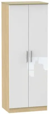 Knightsbridge 2 Door Tall Wardrobe - White