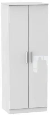 Knightsbridge 2 Door Tall Wardrobe - White