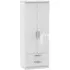 Knightsbridge 2 Door Tall Wardrobe with 2 Drawers - White