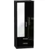 Knightsbridge 2-Door Tall Wardrobe with Mirror - Black