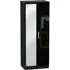 Knightsbridge 2 Door Tall Wardrobe with Mirror - Black