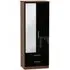 Knightsbridge 2-Door Tall Wardrobe with Mirror - Black, Walnut