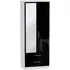 Knightsbridge 2-Door Tall Wardrobe with Mirror - Black, White
