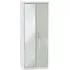 Knightsbridge 2 Door Tall Wardrobe with Mirror - Cashmere, White