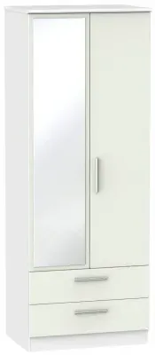 Knightsbridge 2-Door Tall Wardrobe with Mirror - Cashmere
