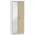 Knightsbridge 2 Door Tall Wardrobe with Mirror - Mushroom, White