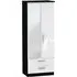 Knightsbridge 2-Door Tall Wardrobe with Mirror - White, Black