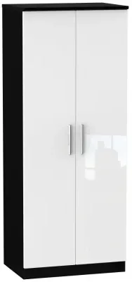 Knightsbridge 2 Door Wardrobe - White, Black
