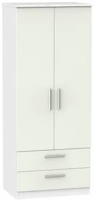 Knightsbridge 2 Door Wardrobe with Drawers - Cashmere