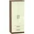 Knightsbridge 2 Door Wardrobe with Drawers - Cream, Walnut