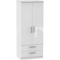 Knightsbridge 2 Door Wardrobe with Drawers - White