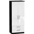 Knightsbridge 2 Door Wardrobe with Drawers - White, Black