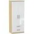Knightsbridge 2 Door Wardrobe with Drawers - White, Oak