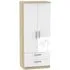 Knightsbridge 2 Door Wardrobe with Drawers - White, Oak