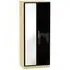 Knightsbridge 2 Door Wardrobe with Mirror - Black, Light Oak