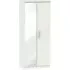 Knightsbridge 2 Door Wardrobe with Mirror - Cashmere, White