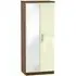 Knightsbridge 2 Door Wardrobe with Mirror - Cream, Walnut