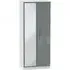 Knightsbridge 2 Door Wardrobe with Mirror - Grey Gloss, White