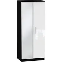 Knightsbridge 2 Door Wardrobe with Mirror - White, Black