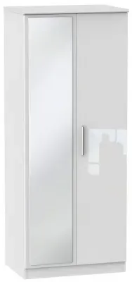 Knightsbridge 2 Door Wardrobe with Mirror - White