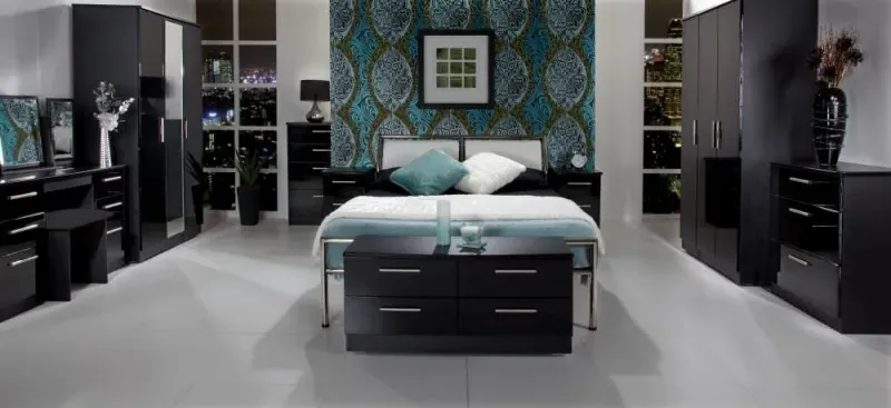 Knightsbridge 2 Drawer Bedside Cabinet - Black