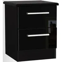Knightsbridge 2 Drawer Bedside Cabinet - Black
