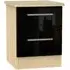 Knightsbridge 2 Drawer Bedside Cabinet - Black, Oak
