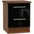 Knightsbridge 2 Drawer Bedside Cabinet - Black, Walnut