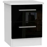 Knightsbridge 2 Drawer Bedside Cabinet - Black, White
