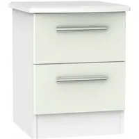 Knightsbridge 2 Drawer Bedside Cabinet - Cashmere, White