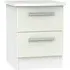 Knightsbridge 2 Drawer Bedside Cabinet - Cashmere, White