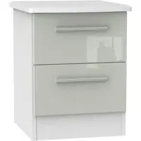 Knightsbridge 2 Drawer Bedside Cabinet - Cashmere, White