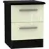 Knightsbridge 2 Drawer Bedside Cabinet - Cream, Black