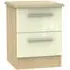 Knightsbridge 2 Drawer Bedside Cabinet - Cream, Light Oak