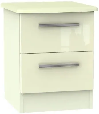 Knightsbridge 2 Drawer Bedside Cabinet - Cream
