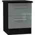 Knightsbridge 2 Drawer Bedside Cabinet - Grey, High Gloss