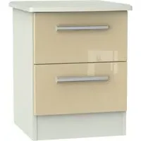 Knightsbridge 2 Drawer Bedside Cabinet - Mushroom, Cashmere
