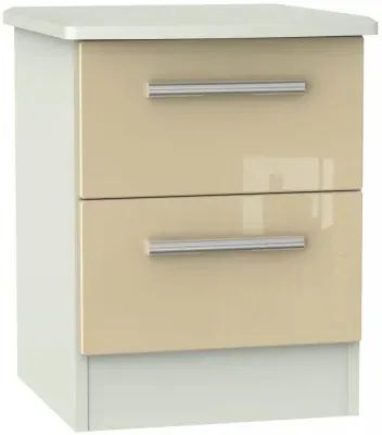 Knightsbridge 2 Drawer Bedside Cabinet - Mushroom, Cashmere image