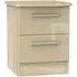 Knightsbridge 2 Drawer Bedside Cabinet - Mushroom, Oak Effect
