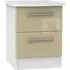 Knightsbridge 2 Drawer Bedside Cabinet - Mushroom, White