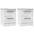 Knightsbridge 2 Drawer Bedside Cabinet Pair - High Gloss White